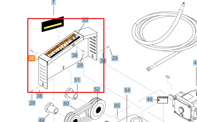 PLATE BELT GUARD, HOTSY